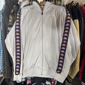 Kappa Silver And Purple Full Zip Track Jacket Size Large